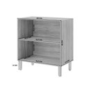 Ver imagem 3 de Balcão 80cm com Tampo 2 Portas Divina Brilhante e Celeste Marrom/Cinamomo/Platina