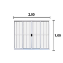 Ver imagem 2 de Janela de Correr  4 Folhas C/Grade Alumínio Branco 1.00 x 2.00 Linha Modular - Hale