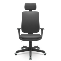 Cadeira Brizza Soft Presidente Vinil Giratória Backplax - Apoio de Cabeça e Braços Reguláveis - 1