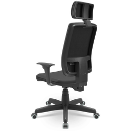Cadeira Brizza Soft Presidente Vinil Giratória Backplax - Apoio de Cabeça e Braços Reguláveis - 3