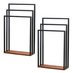 Kit 02 Toalheiros Porta Toalha de Piso Lavabo Gênova D01 Peroba - Inoviza