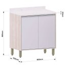Ver imagem 4 de Balcão para Cozinha Modulada 80 Cm 2 Portas Atenas Cinza Cristal