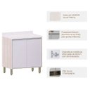 Ver imagem 2 de Balcão para Cozinha Modulada 80 Cm 2 Portas Atenas Cinza Cristal