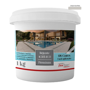 Rejunte Acrílico Flexfloor 1kg Cinza Platina