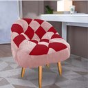 Ver imagem 2 de Kit 02 Poltrona Paloma Escritório Sala Pé Palito Suede Rosa Bebê e Suede Vermelho - Dominic Decor