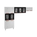 Ver imagem 1 de Cozinha Modulada Completa Mirage New 3 Peças (2 Armários + 1 Paneleiro) CPT115 Branco/Preto - Telasu