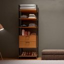 Ver imagem 1 de Guarda-Roupa Closet Industrial 2 Gavetas 4 Prateleiras TW401 Freijó/Preto Fosco - Pradel