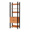 Ver imagem 2 de Guarda-Roupa Closet Industrial 2 Gavetas 4 Prateleiras TW401 Freijó/Preto Fosco - Pradel