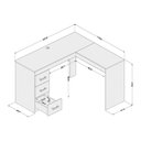 Ver imagem 2 de Mesa de Escritório Canto Fênix C/ 3 Gavetas Castanho - Politorno