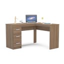 Ver imagem 1 de Mesa de Escritório Canto Fênix C/ 3 Gavetas Castanho - Politorno
