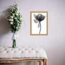Ver imagem 2 de Quadro Moldura Dourada Flor Minimalista 33x24cm:com Vidro