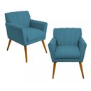Ver imagem 1 de Kit 2 Poltronas Decorativa Cecília - Azul Turquesa
