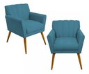 Ver imagem 1 de Kit 2 Poltronas Decorativa Cecília - Azul Turquesa