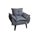 Ver imagem 2 de Kit 02 Poltrona Decorativa Opala Grafite Linho SMF Decor