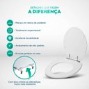 Ver imagem 5 de Assento Sanitario Poliéster Convencional Oval Bege Saara para Vaso Deca