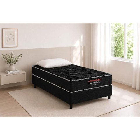 Cama Box Crc Solt +Colchão Molas Opening Orthoflex 96x203