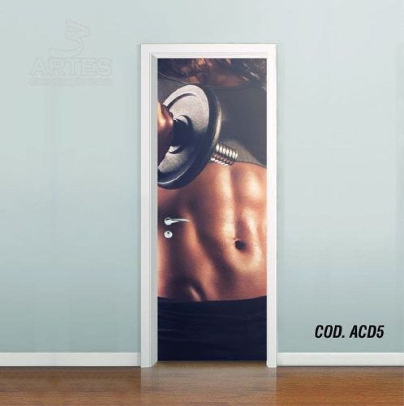 Adesivo De Porta Academia Fitness Musculação #05 - 0,60x2,10m ...