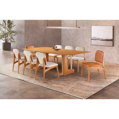 Sala de Jantar Moderna 8 Cadeiras - Sora - Requinte Salas