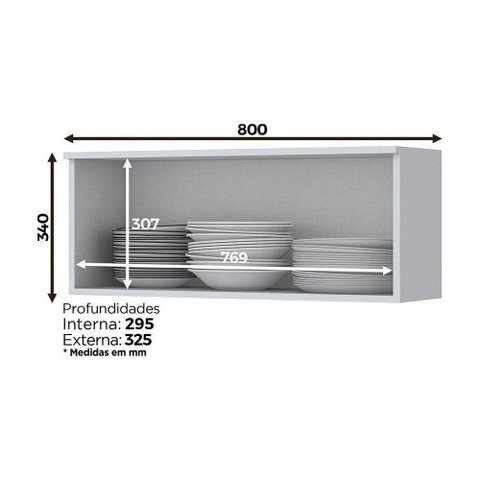 Armário de Cozinha Henn 1 Porta Basculante 80 Cm Branco