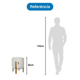 Vaso Cilíndrico Decore Polietileno 36x33x33cm Japi - Off-white - 9