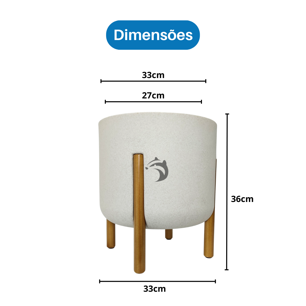 Vaso Cilíndrico Decore Polietileno 36x33x33cm Japi - 8