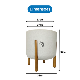 Vaso Cilíndrico Decore Polietileno 36x33x33cm Japi - Off-white - 8