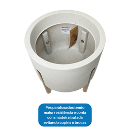Vaso Cilíndrico Decore Polietileno 36x33x33cm Japi - Off-white - 3