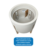 Vaso Cilíndrico Decore Polietileno 36x33x33cm Japi - Off-white - 3