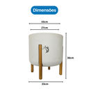 Ver mais imagens de Vaso Cilíndrico Decore Polietileno 36x33x33cm Japi - Off-white