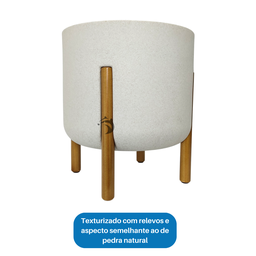 Vaso Cilíndrico Decore Polietileno 36x33x33cm Japi - Off-white - 5