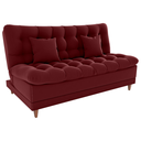 Ver imagem 1 de Sofa Cama 2 Lugares 185 Cm Duda Veludo E432 Vermelho Milani Store