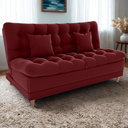 Ver imagem 2 de Sofa Cama 2 Lugares 185 Cm Duda Veludo E432 Vermelho Milani Store