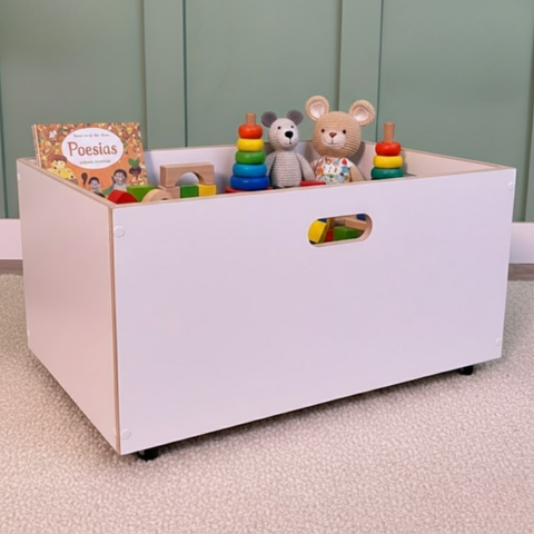 Baú Organizador de Brinquedos Mdf com Rodinhas 360º Brincar