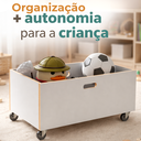 Ver imagem 4 de Baú Organizador de Brinquedos Mdf com Rodinhas 360º Brincar