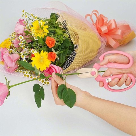 Tesoura Japonesa Florista Ikebana e Ikenobo Sakagen Rosa Pink Type F170 Ref.10352