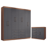 Guarda Roupa 8 Portas e Cômoda Mandarim Jatobá Areia - 1