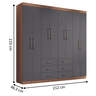 Guarda Roupa 8 Portas e Cômoda Mandarim Jatobá Areia - 2