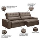 Ver imagem 5 de Sofá Retrátil Reclinável 3 Lugares 250cm Moritz F05 Veludo Castor - Mpozenato