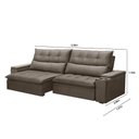 Ver imagem 4 de Sofá Retrátil Reclinável 3 Lugares 250cm Moritz F05 Veludo Castor - Mpozenato