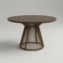 Ver imagem 3 de Mesa Suíça Tampo Ripado Alumínio Marrom 80cm