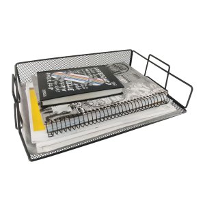 Kit 8 Bandeja Organizadora Empilhavel Porta Arquivo Preto