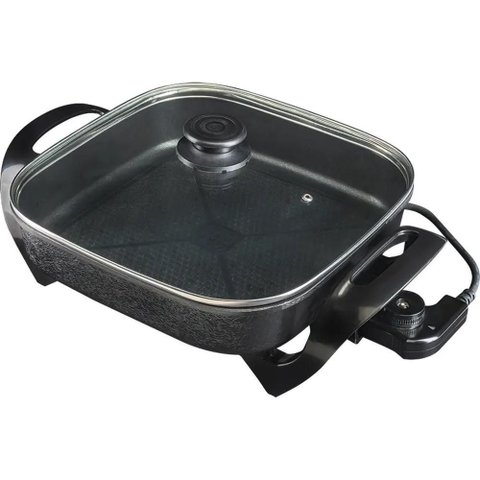 Panela Elétrica Quadrada 220v 1500w 30cm Mangiare Preta Apeq01i-02 Agratto