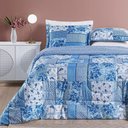 Ver imagem 3 de Edredom 2,40m X 2,20m + Jogo de Cama Bouti Estampado Queen 06 Peças 100% Poliéster - Azul Sereno