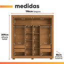 Ver imagem 5 de Guarda Roupas Casal 2 Portas de Correr 4 Gavetas Siena