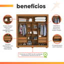 Ver imagem 6 de Guarda Roupas Casal 2 Portas de Correr 4 Gavetas Siena