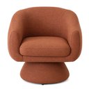 Ver imagem 4 de Poltrona Giratória Orgânica Arco Linho Terracota - Sallar Home