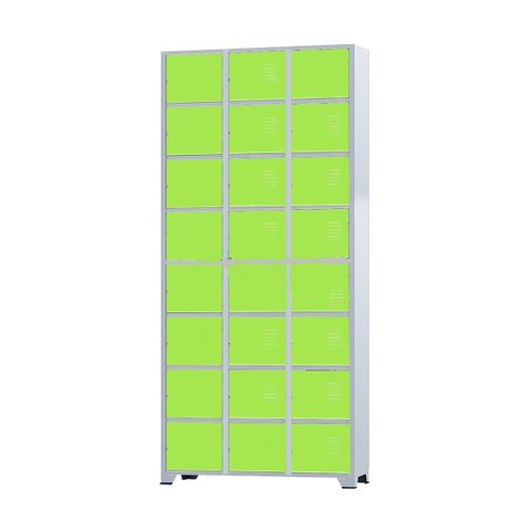 Armário Roupeiro de Aço 24 Portas para Vestiário Academia Locker Verde com Chave