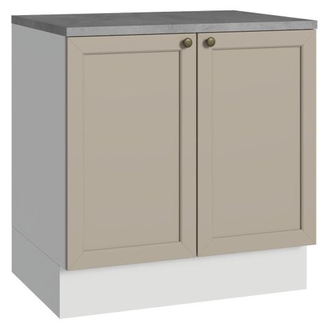 Balcão de Cozinha 80 cm 2 Portas Branco-Crema Vik Madesa Branco-Crema