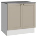 Ver imagem 1 de Balcão de Cozinha 80 cm 2 Portas Branco-Crema Vik Madesa Branco-Crema