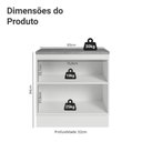Ver imagem 2 de Balcão de Cozinha 80 cm 2 Portas Branco-Crema Vik Madesa Branco-Crema